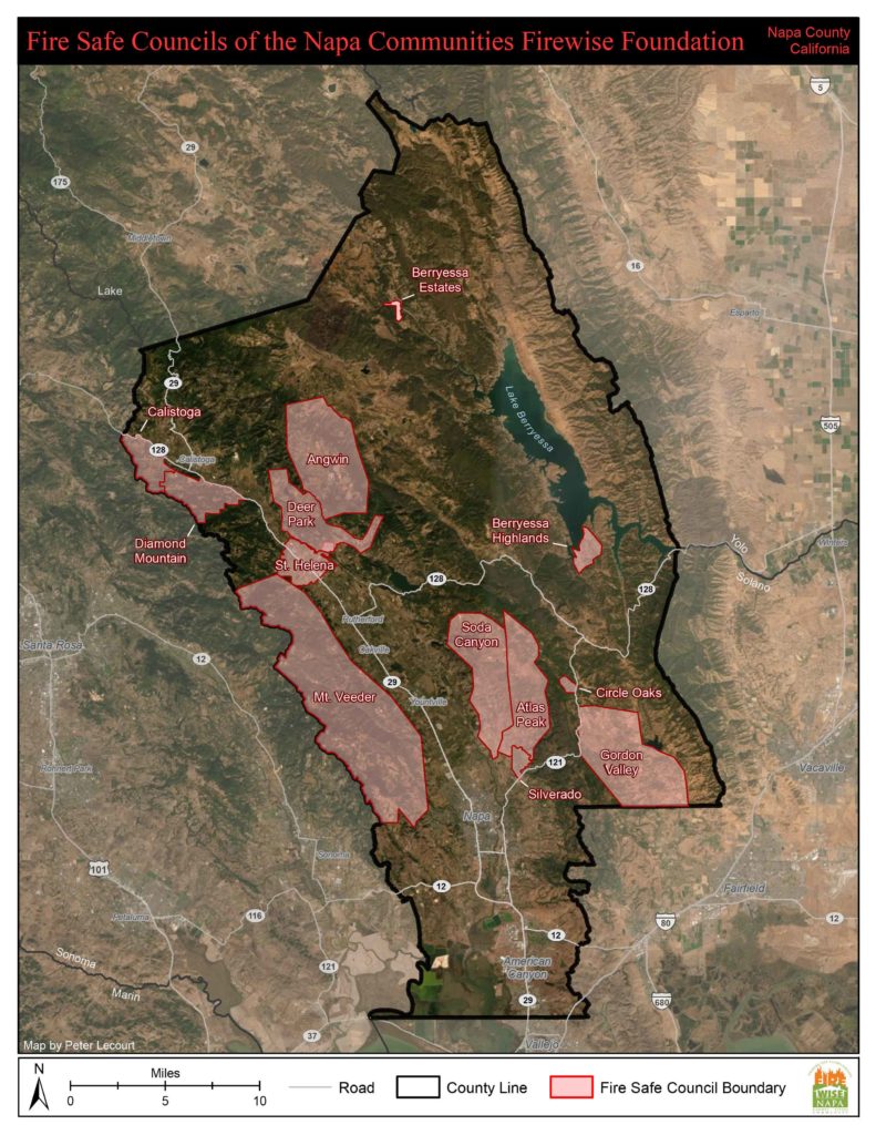 Map of Napa County Fire Safe Councils