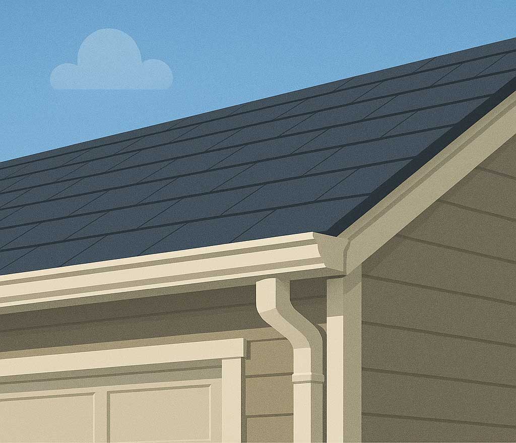 graphic of roof and gutter of a home