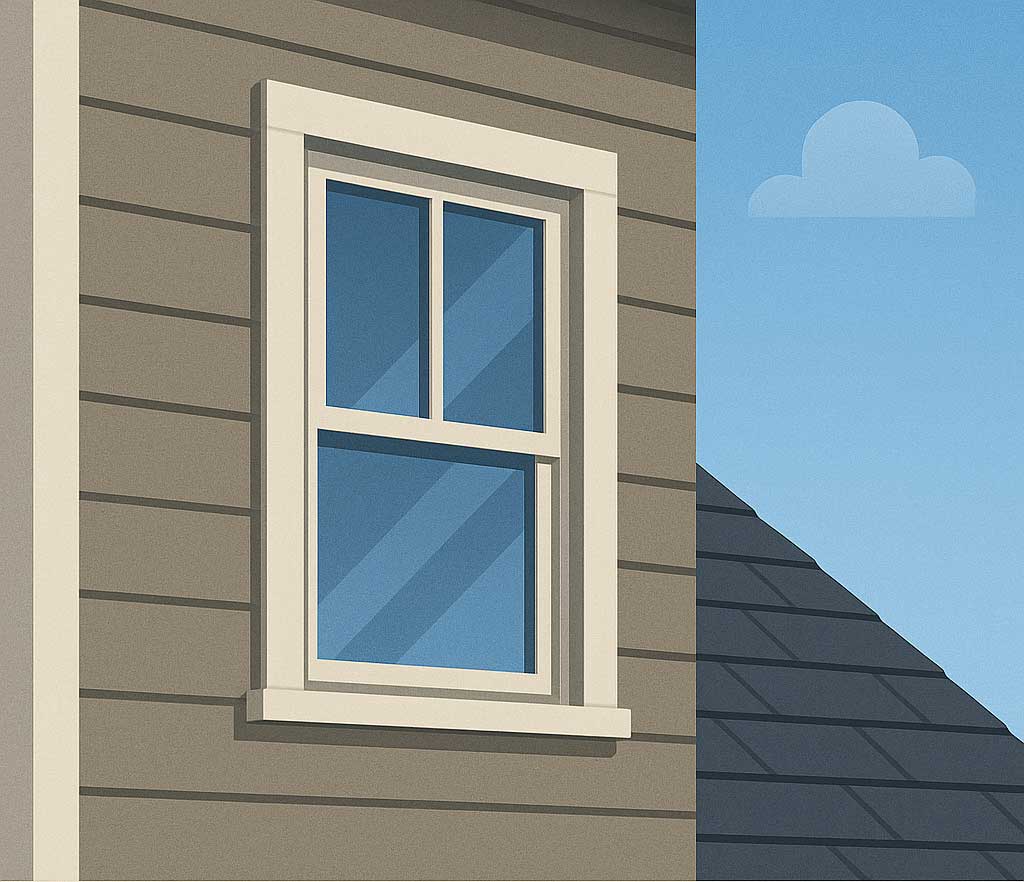 graphic illustration of siding and window