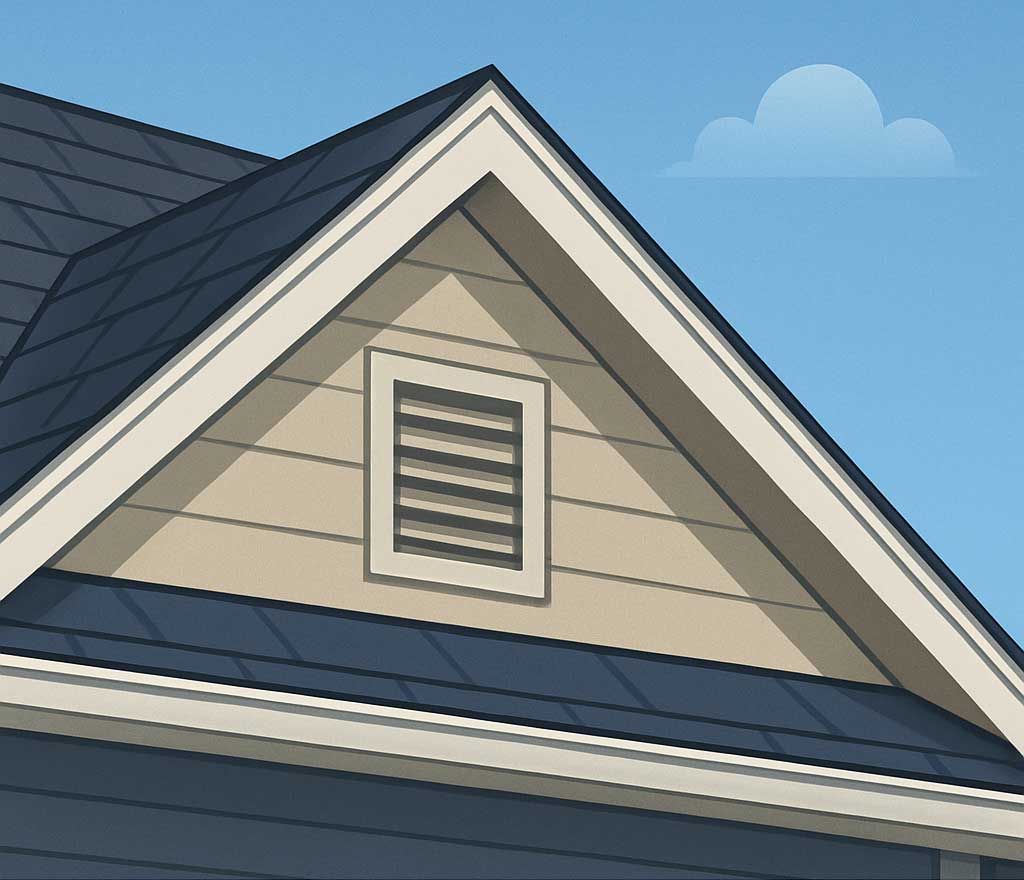 graphic illustration of vents and eaves